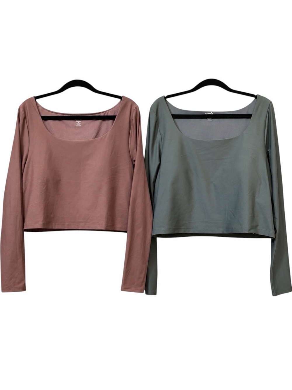 Bundle NWT Old Navy PowerSoft Long Sleeve Crop Tops Built In Bra Plus Size XXL